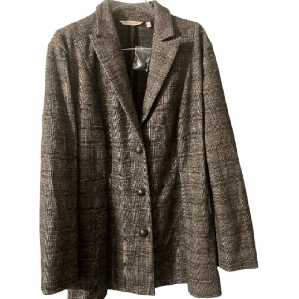 Soft Surroundings Jessamyn Blazer, Suit Jacket, Plaid, Sz L,Timeless, Tweed,NWOT